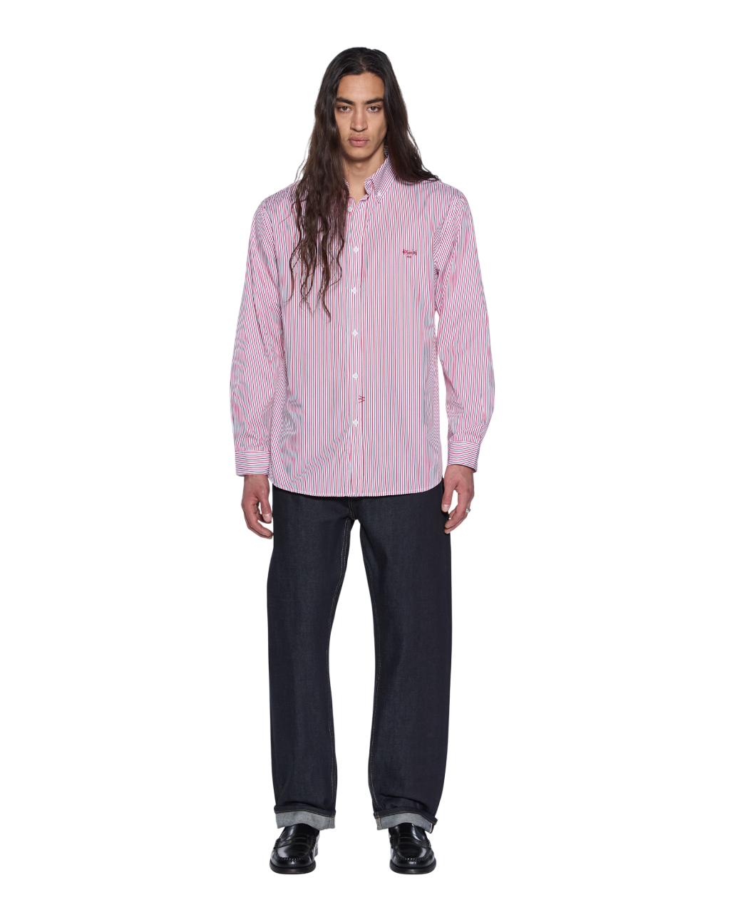 MENS KADE LS SHIRT RED-WHITE SHIRTS