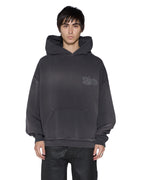 Mens Ace Ekcess Hoodie Grey Fade Oversized Fleece - Black