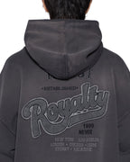 Mens Ace Ekcess Hoodie Grey Fade Oversized Fleece - Black