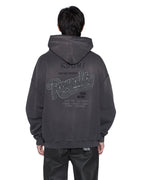Mens Ace Ekcess Hoodie Grey Fade Oversized Fleece - Black