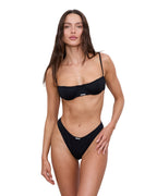 WOMENS OFF-DUTY BIKINI BLACK RIB BIKINI