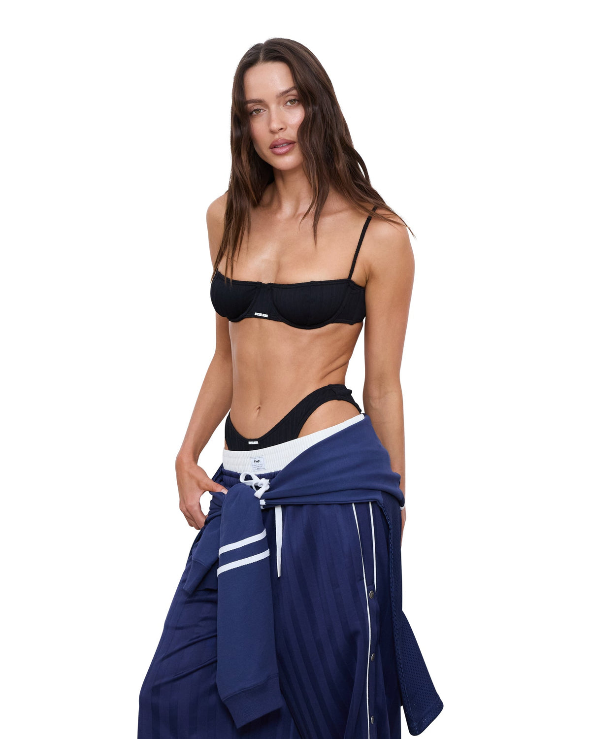 WOMENS OFF-DUTY BIKINI BLACK RIB BIKINI