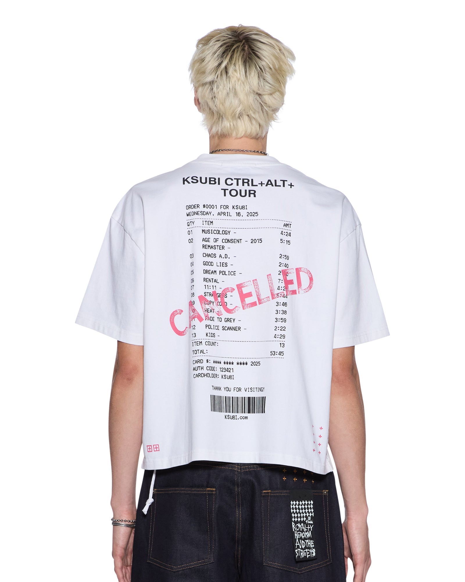 MENS  FORCE QUIT SS HALEN TEE OFF WHITE BOXY TEES