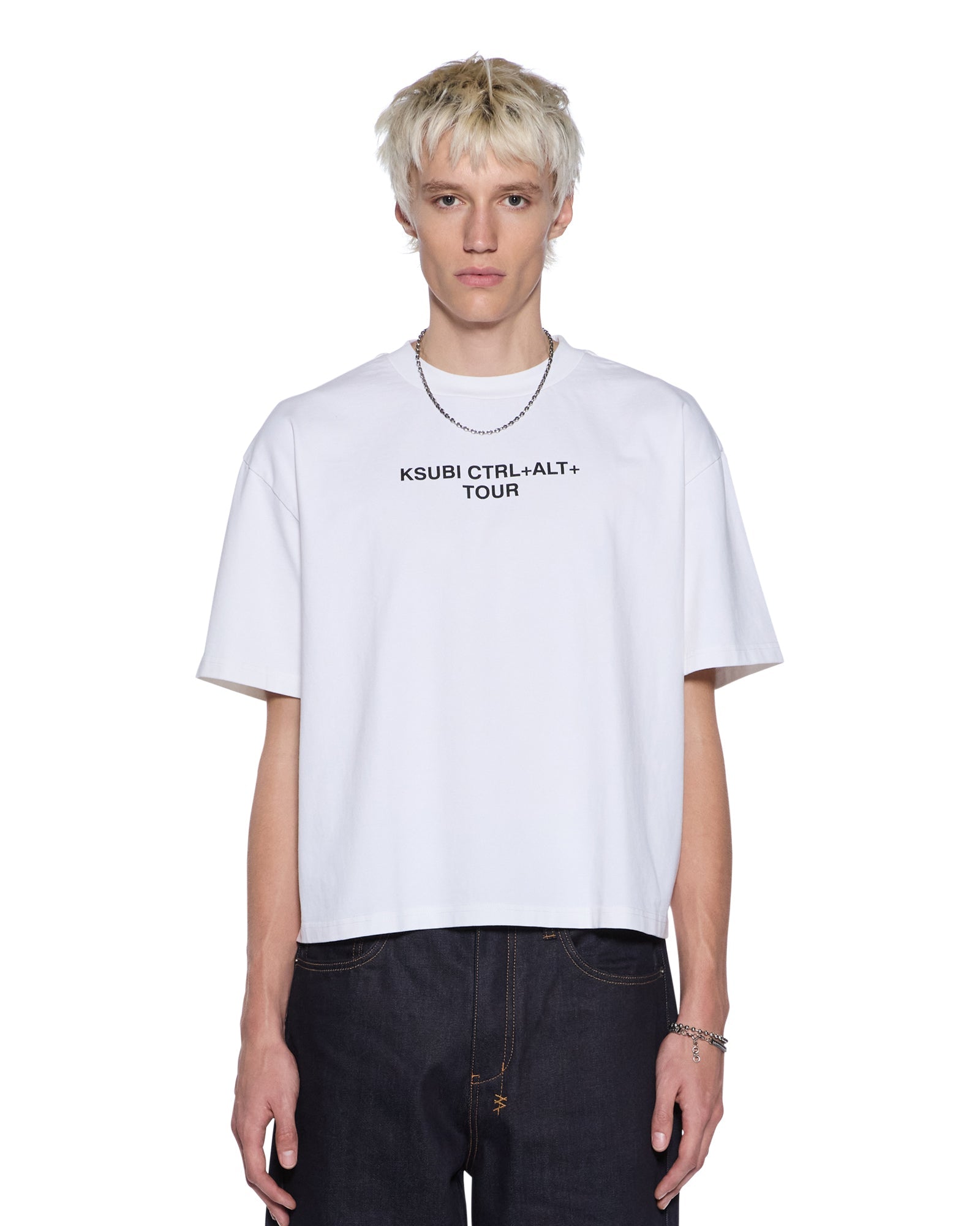 MENS  FORCE QUIT SS HALEN TEE OFF WHITE BOXY TEES