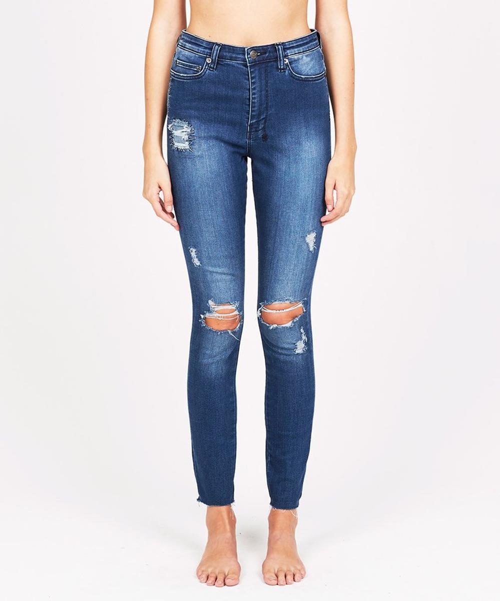 Womens Hi N Wasted Jean Bestie Blue Skinny Denim Jeans - Blue