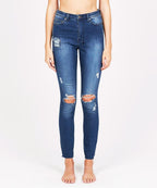 Womens Hi N Wasted Jean Bestie Blue Skinny Denim Jeans - Blue