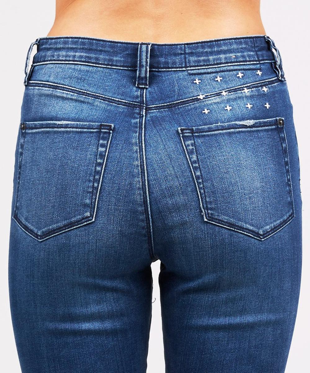 Womens Hi N Wasted Jean Bestie Blue Skinny Denim Jeans - Blue