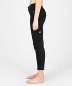 Womens Skinny Crop Black Putty Denim Jeans - Black