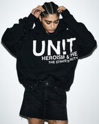 Womens Unity Slouch Hoodie Black Oversized Fleece - Black