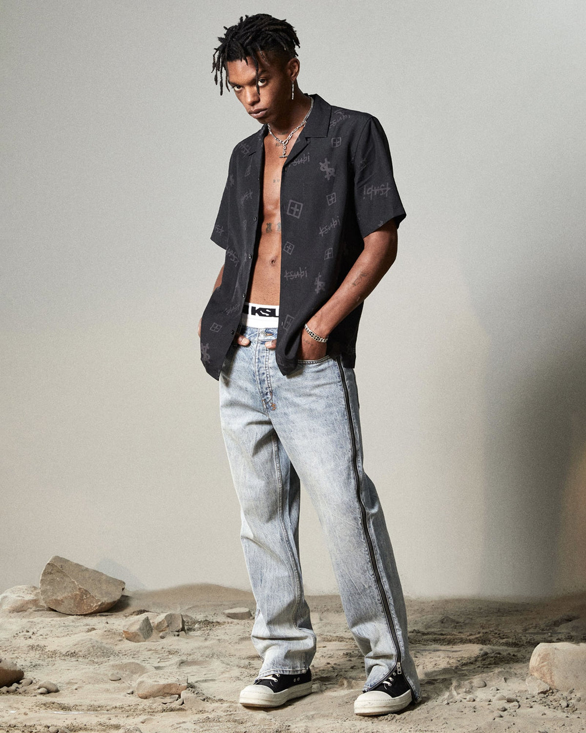 MENS ANTI K ZIPPED DYNAMITE DENIM JEANS
