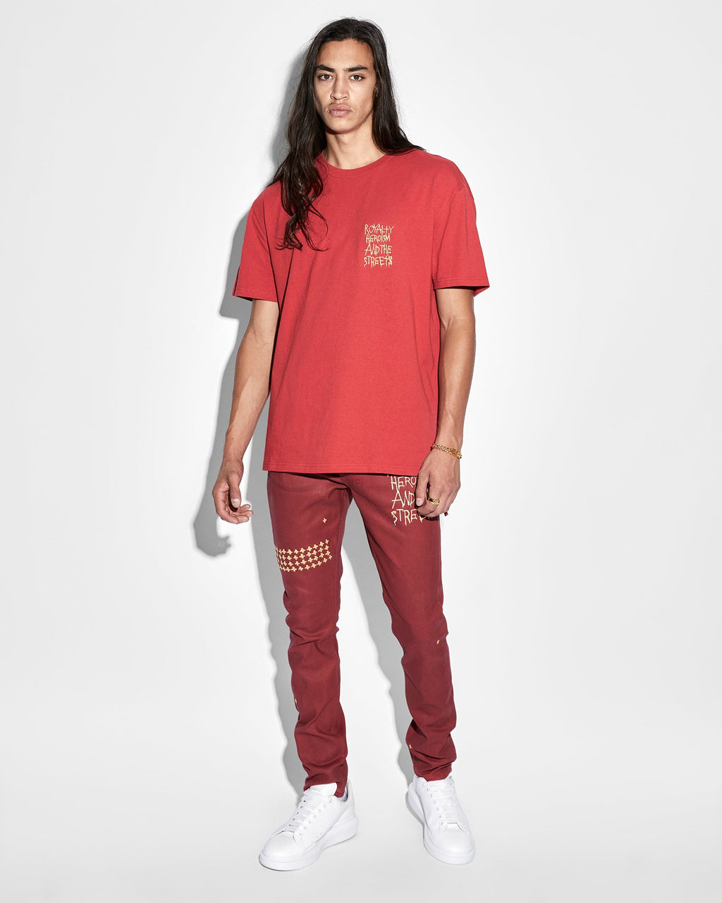 Mens Ksubi 23 Biggie Ss Tee Red Oversized Tees - Red