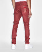 Mens Ksubi 23 Chitch Red Wax Slim Denim Jeans - Red