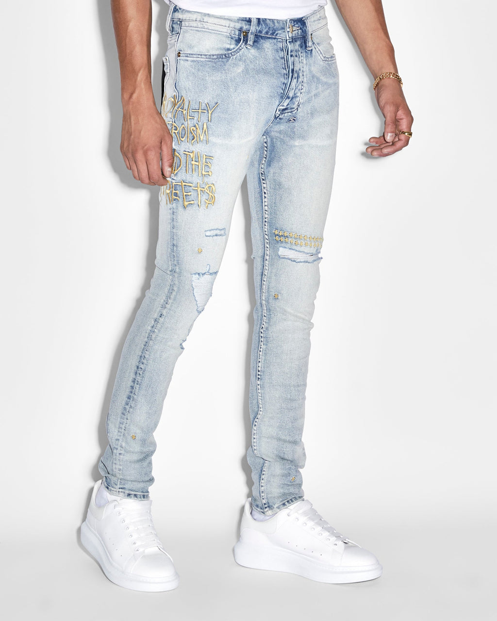 Mens Ksubi 23 Van Winkle Mid Blue Skinny Denim Jeans - Denim