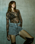WOMENS VOID MESH LS TOP CONSUMED FASHION TOPS