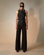 Womens Paradigm Gilet Midnight Slim Fashion Tops - Black
