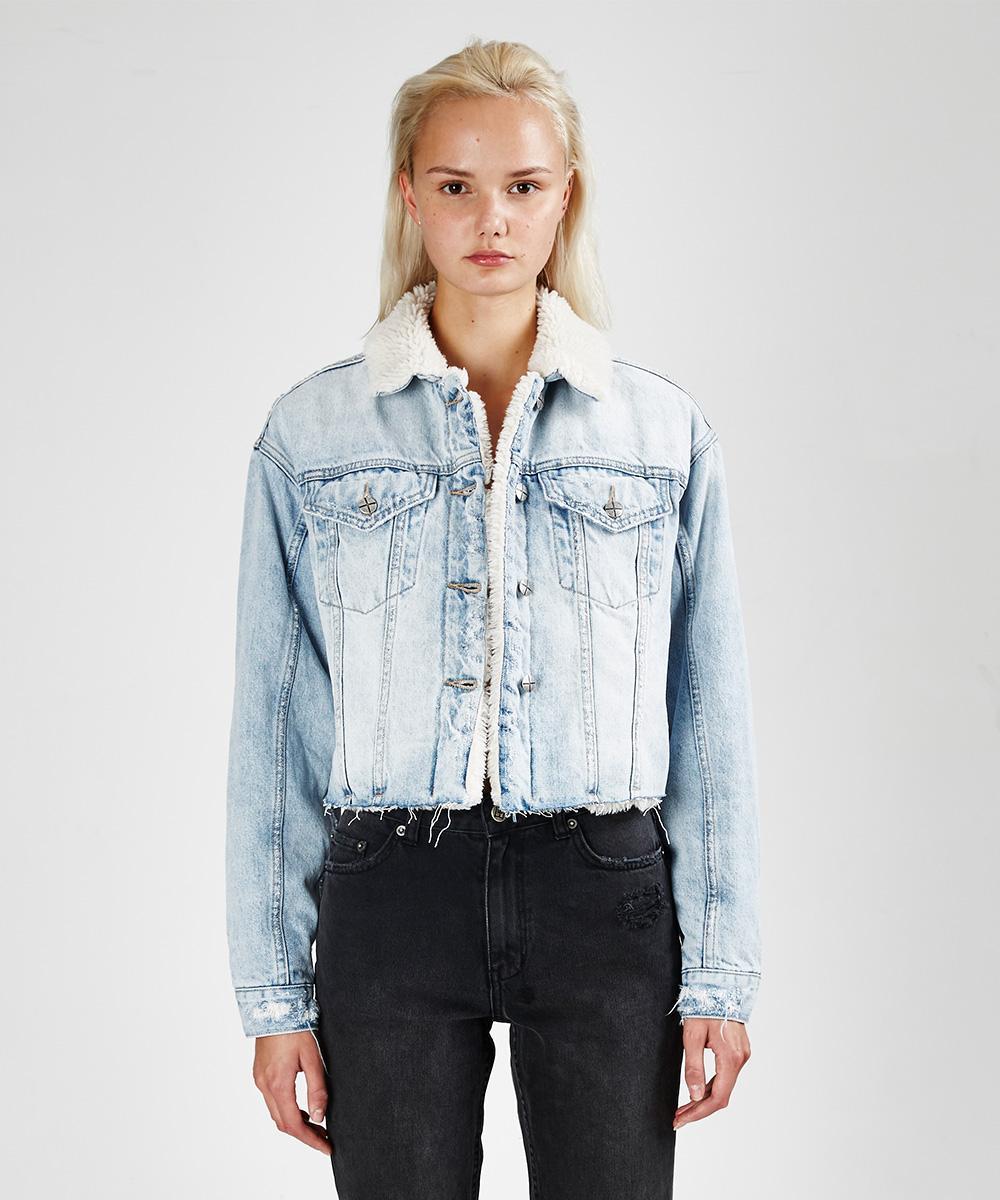 Womens Daggerz Sherpa Jacket Chillz Jackets - Denim