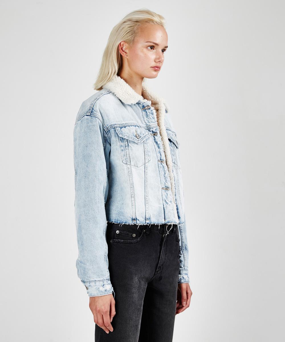 Womens Daggerz Sherpa Jacket Chillz Jackets - Denim