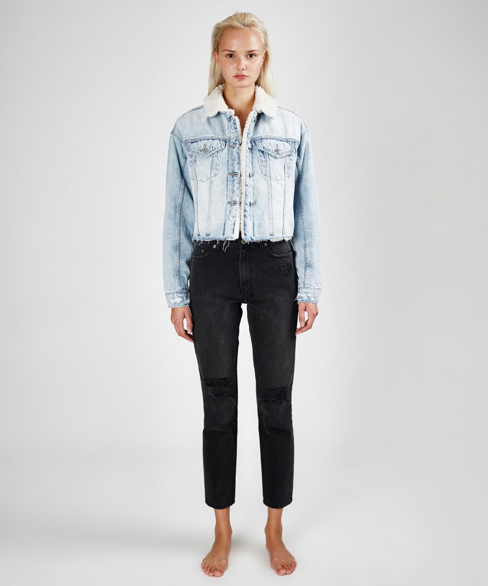 Womens Daggerz Sherpa Jacket Chillz Jackets - Denim