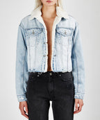 Womens Daggerz Sherpa Jacket Chillz Jackets - Denim