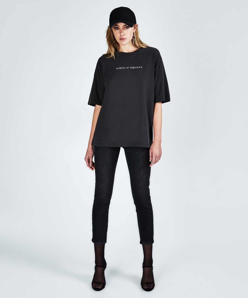 Womens North Of Nirvana Ss Tee Black Oversized Tees - Black