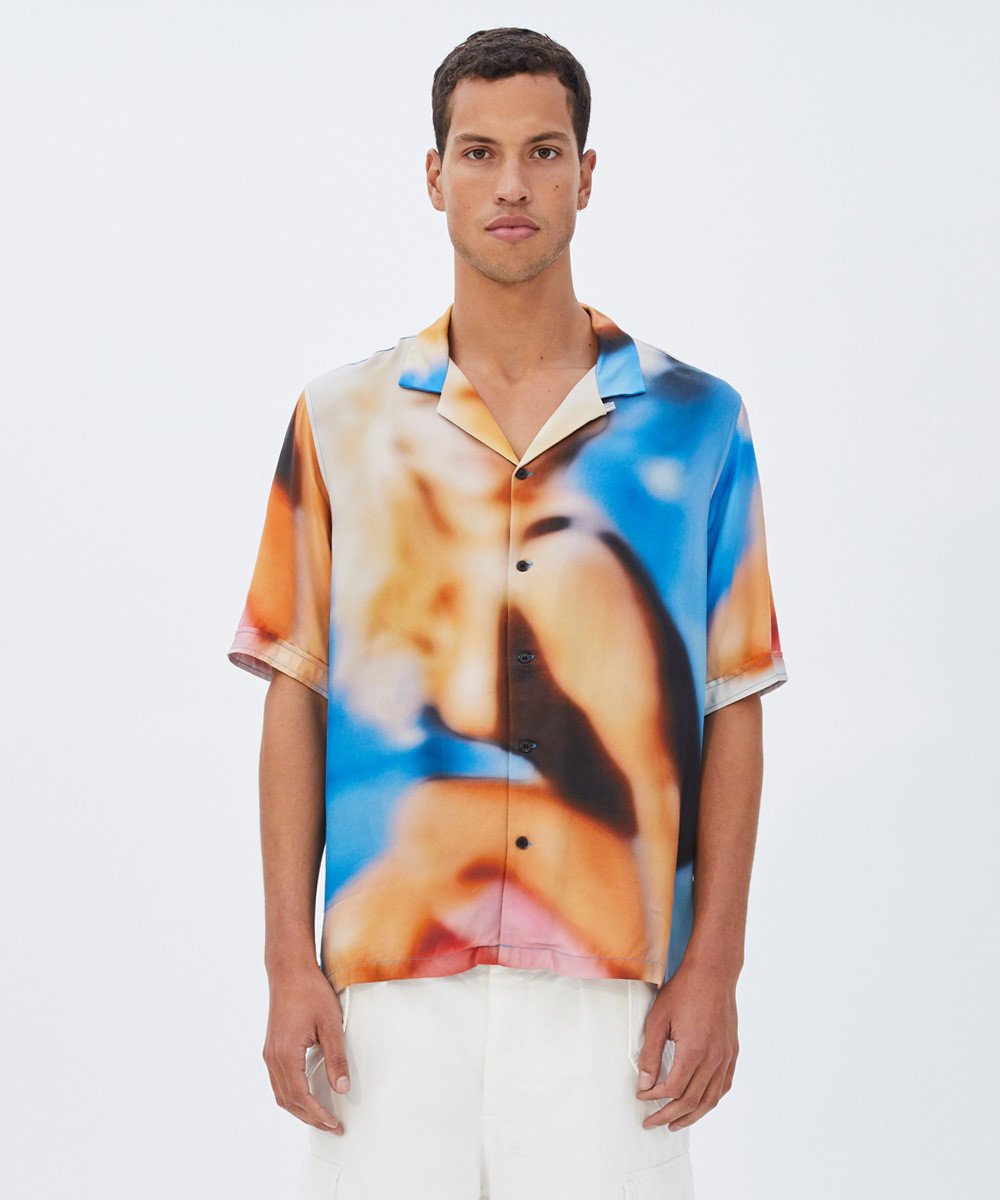 Mens Pin Me Up Resort Ss Shirt Regular Shirts - Multi Colour
