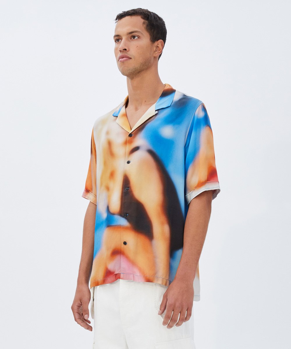 Mens Pin Me Up Resort Ss Shirt Regular Shirts - Multi Colour