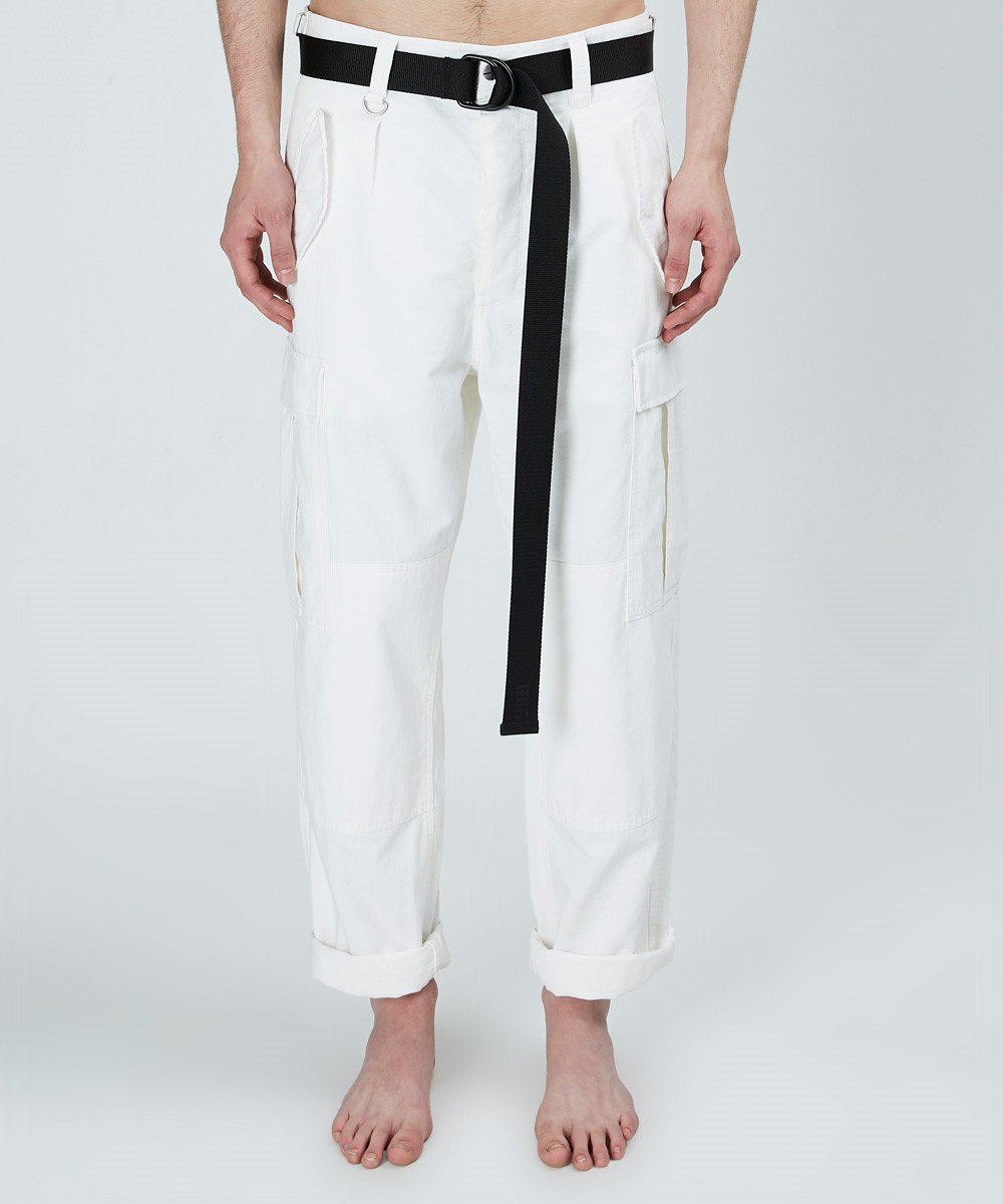 MENS RAWS CARGO PANT WHITE PANTS