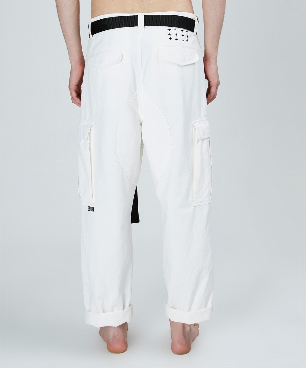 MENS RAWS CARGO PANT WHITE PANTS