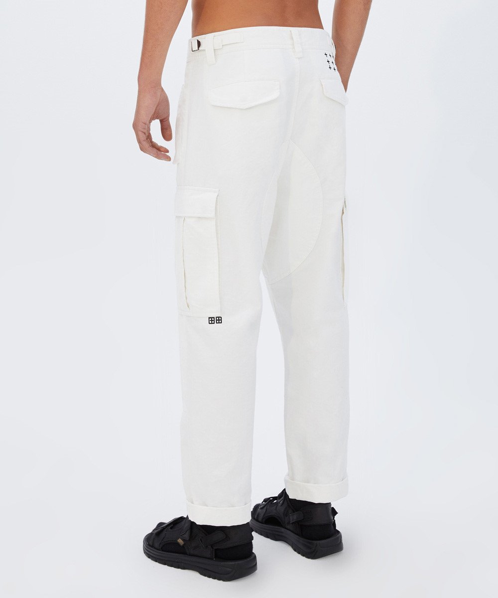 MENS RAWS CARGO PANT WHITE PANTS