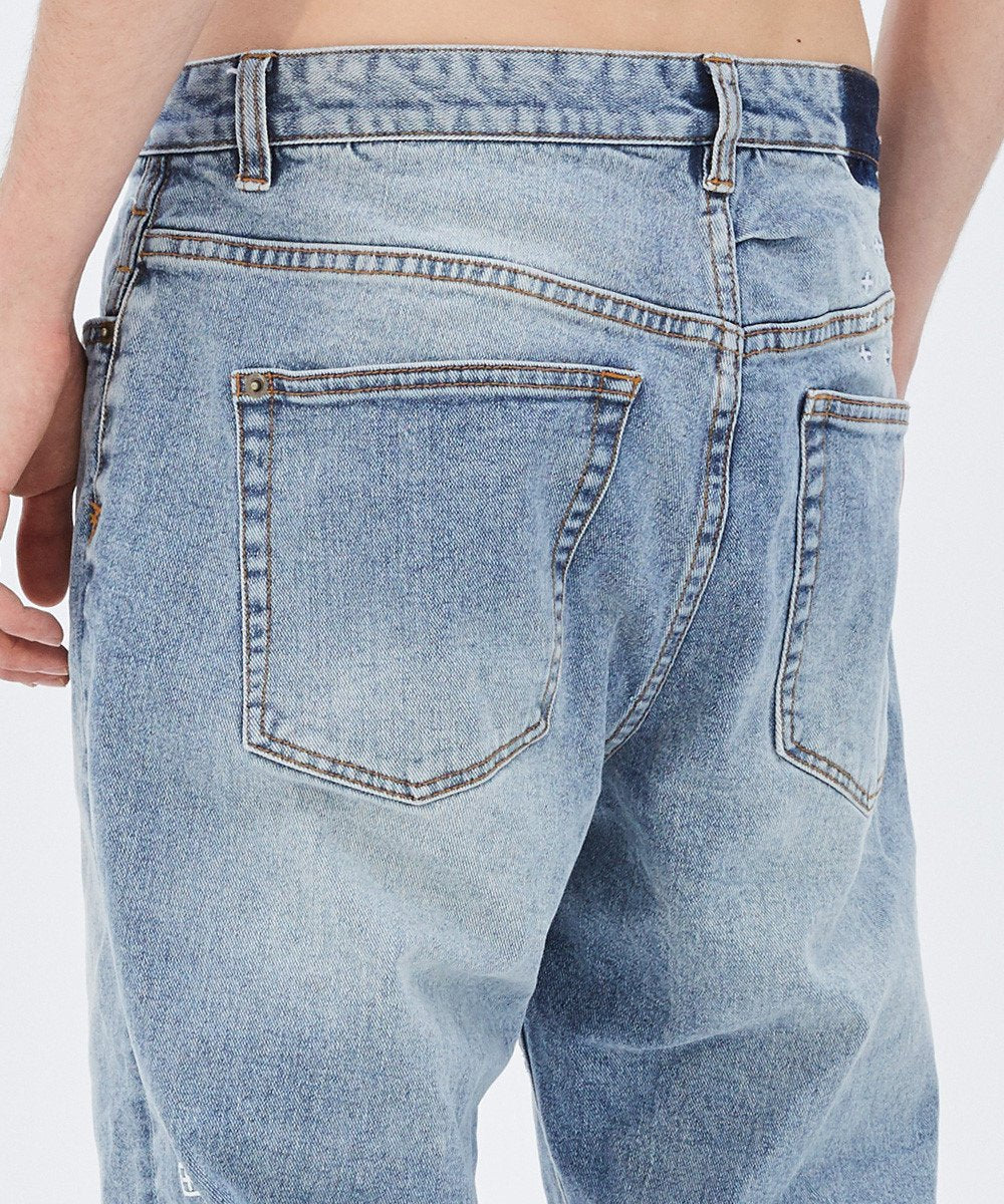 Mens Wolfgang Mortal Tapered Denim Jeans - Denim