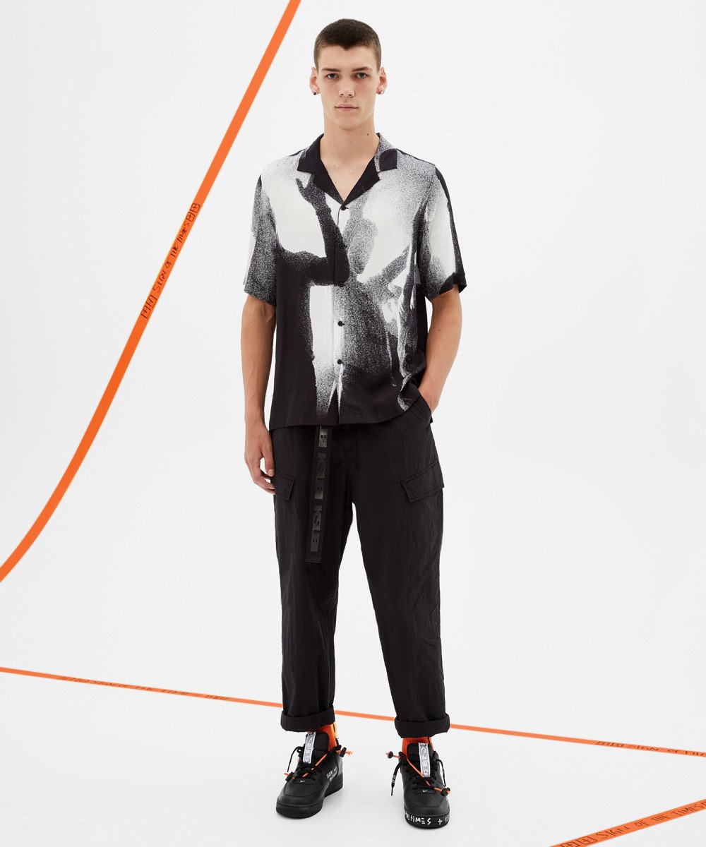 Mens Dancers Resort Ss Shirt Regular Shirts - Black