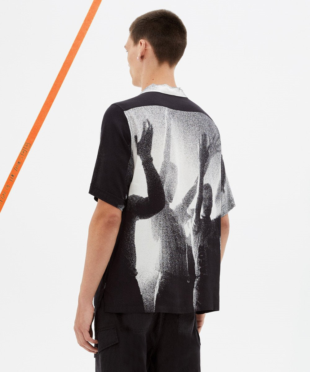 Mens Dancers Resort Ss Shirt Regular Shirts - Black