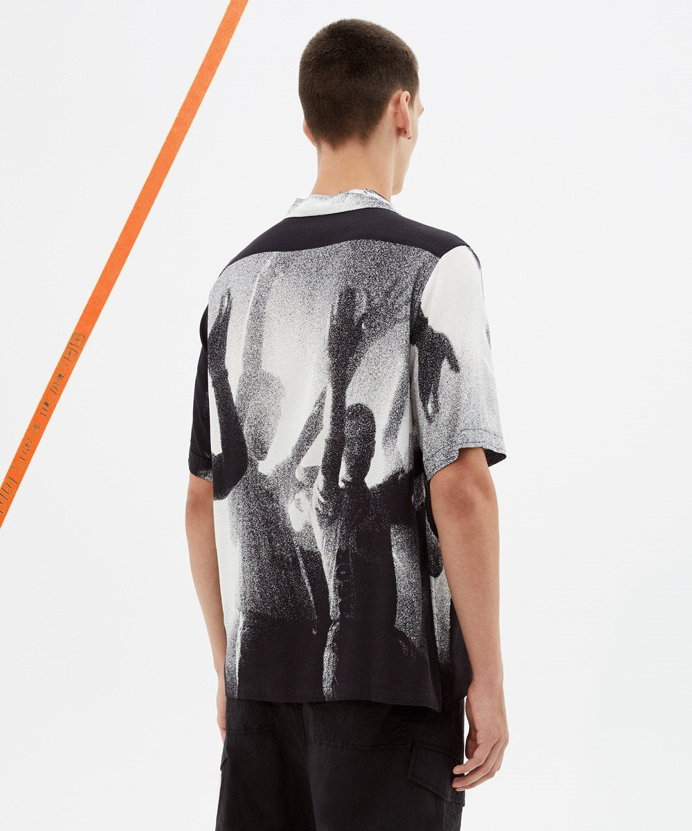 Mens Dancers Resort Ss Shirt Regular Shirts - Black