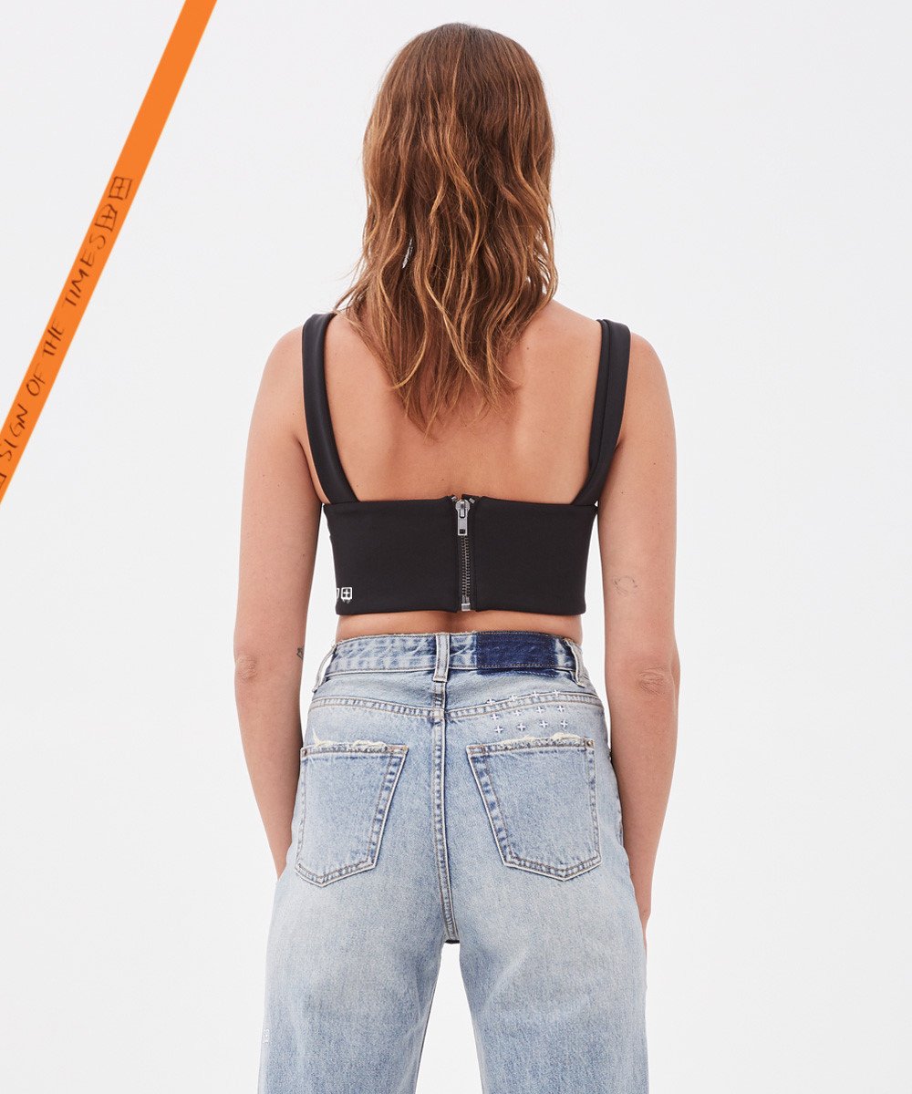 Womens Racy Crop Top Black Flash Fashion Tops - Black