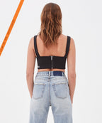 Womens Racy Crop Top Black Flash Fashion Tops - Black
