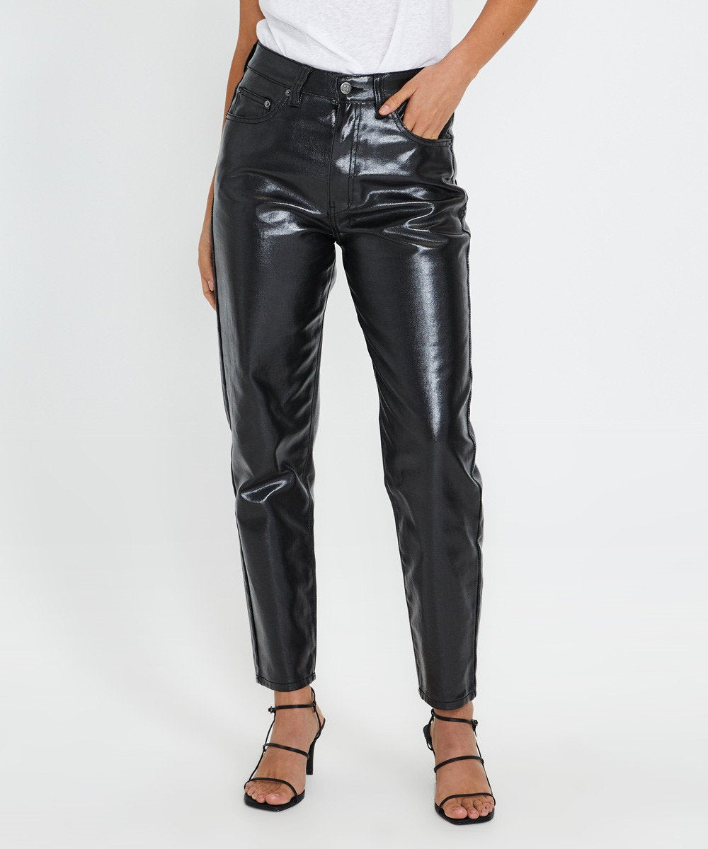 Womens Pointer Jean Metal Relaxed Tapered Denim Jeans - Black