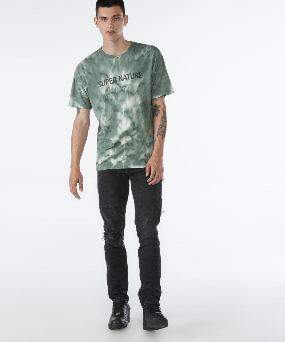 Mens Super Nature Ss Tee Multi Oversized Tees - Blue