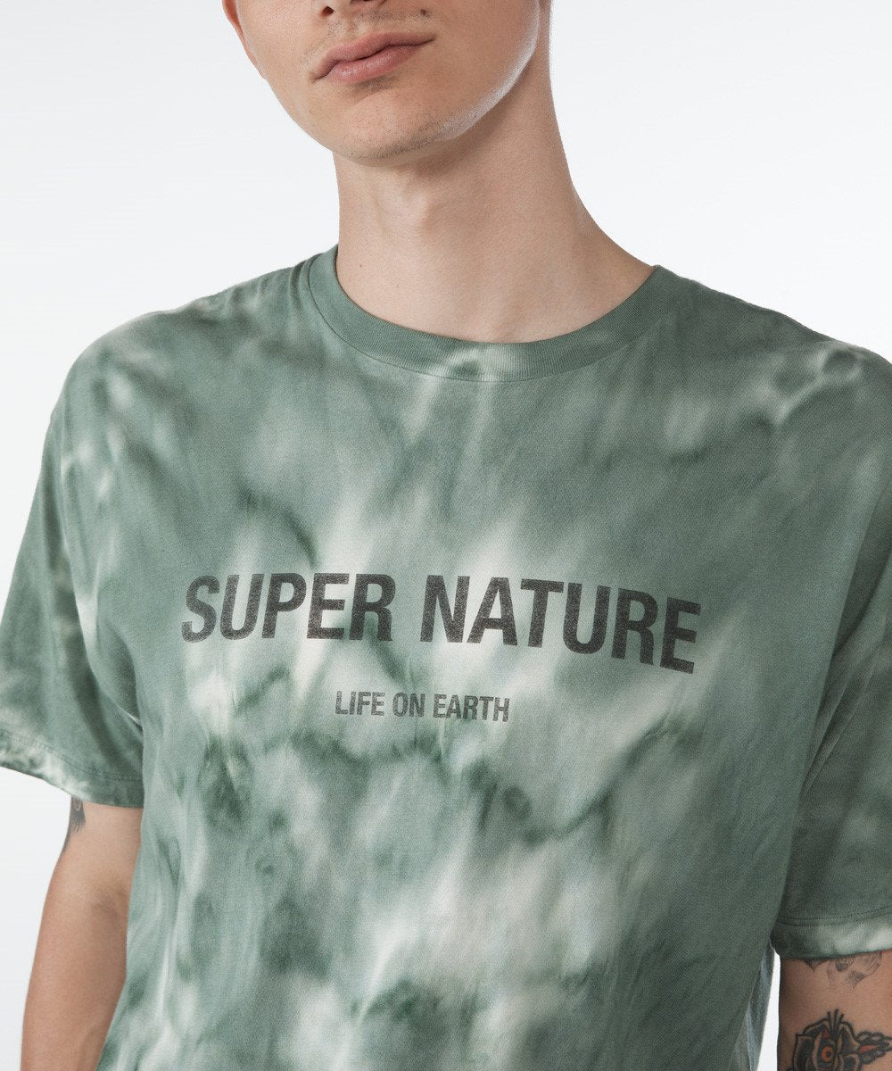 Mens Super Nature Ss Tee Multi Oversized Tees - Blue