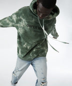 Mens Super Nature Hoodie Multi Oversized Fleece - Blue
