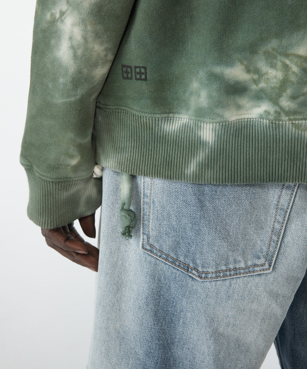 Mens Super Nature Hoodie Multi Oversized Fleece - Blue