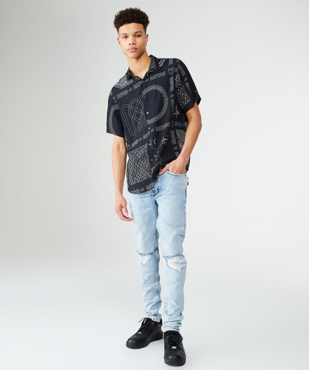 MENS  SUPER NATURE SS SHIRT BLACK SHIRTS