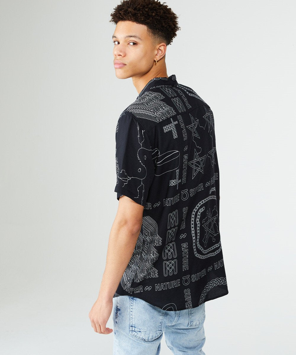 Mens Super Nature Ss Shirt Black Shirts - Black