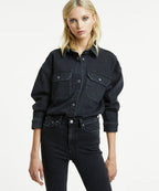 Womens Relaxo Shirt Dusted Black Oversized Shirts - Black