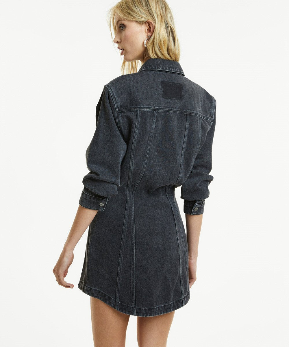 Womens Snap Dress Dusted Black Dresses - Black