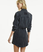 Womens Snap Dress Dusted Black Dresses - Black