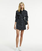 Womens Snap Dress Dusted Black Dresses - Black