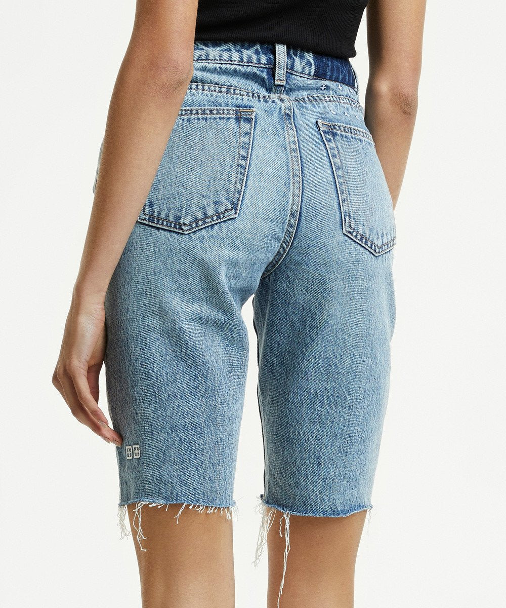 Womens App Laye Vibez Ruins Slim Walkshorts - Denim