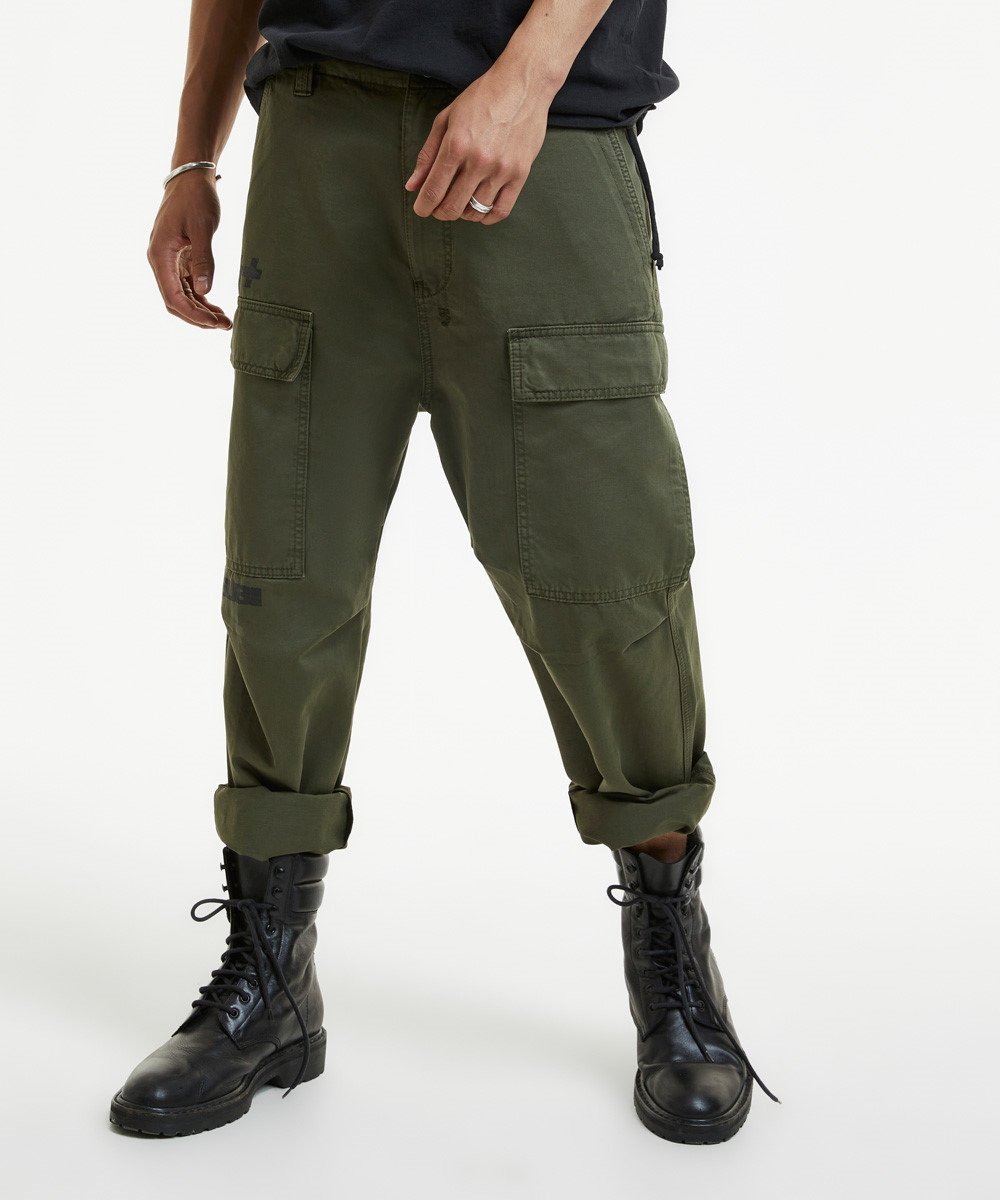 Mens Korrupted Cargo Pant Khaki Relaxed Pants - Green