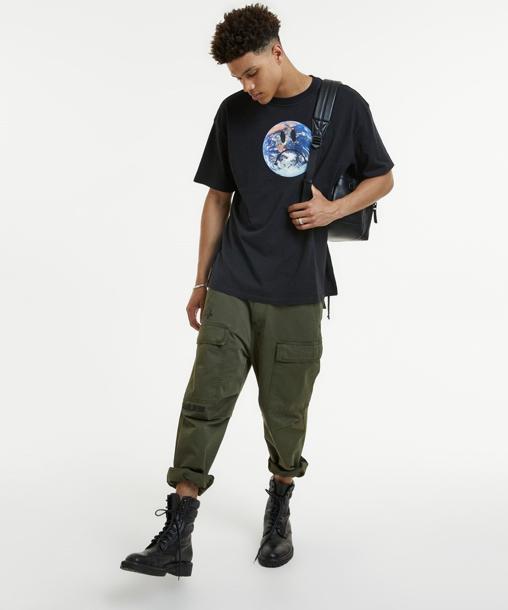 Mens Korrupted Cargo Pant Khaki Relaxed Pants - Green