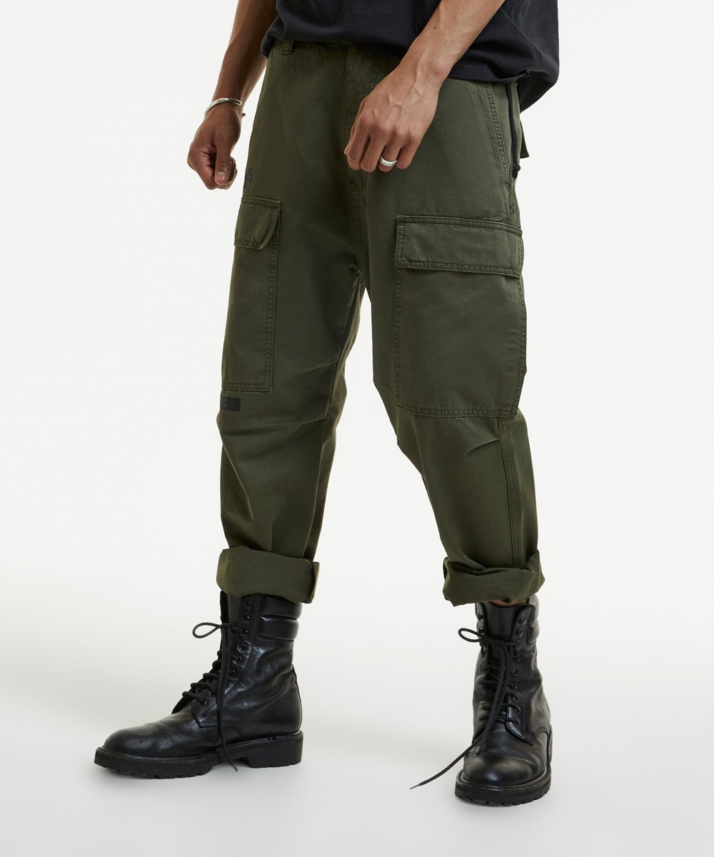 Mens Korrupted Cargo Pant Khaki Relaxed Pants - Green